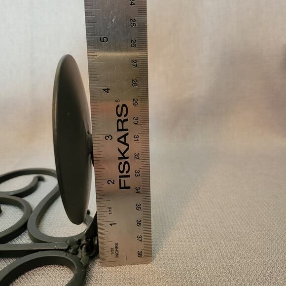 Pair Black Wrought Iron Hand Forged Pillar Candle Wall Sconces - Picture 7 of 12